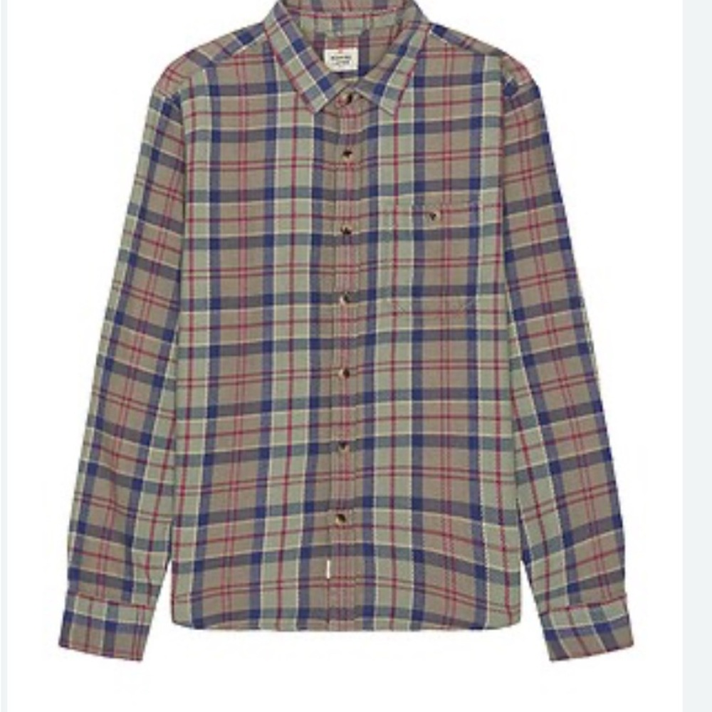 Marine Layer Men's Plaid Button Down Shirt - Green and Red NWT
